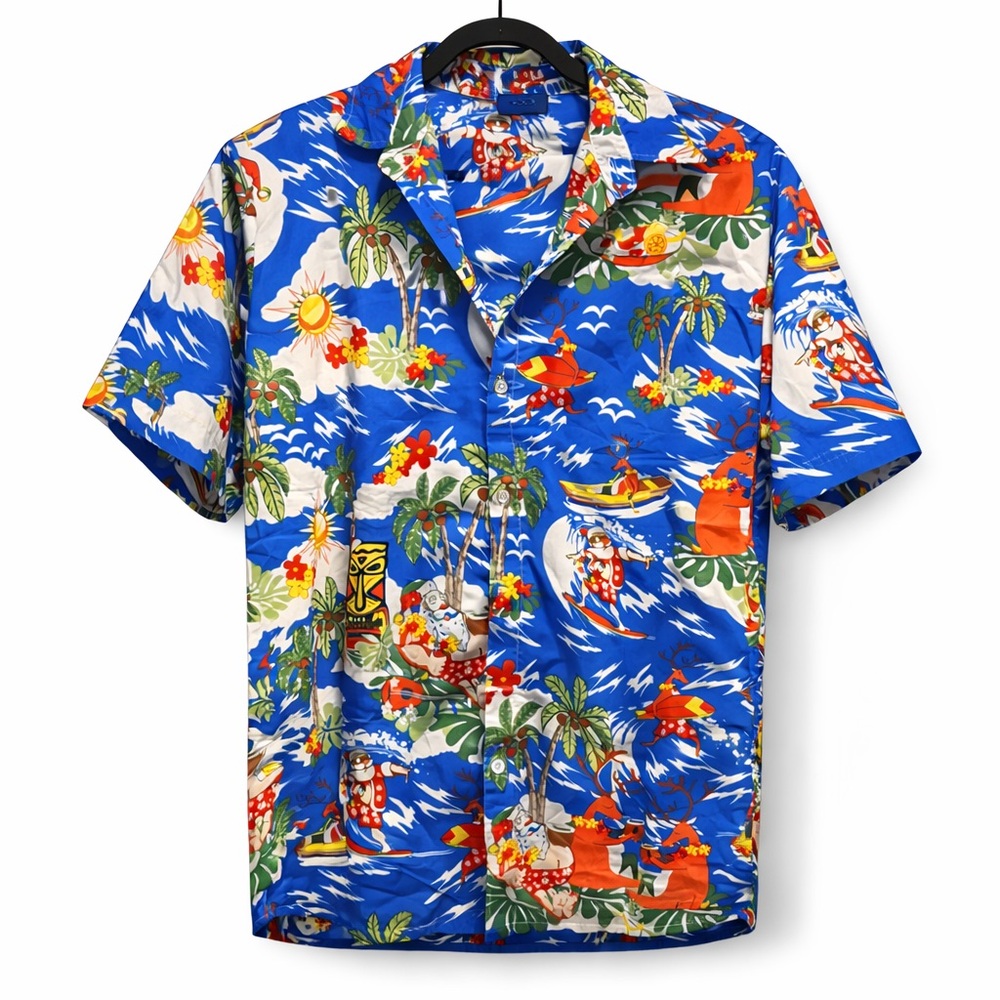 Tropical Christmas button down size large